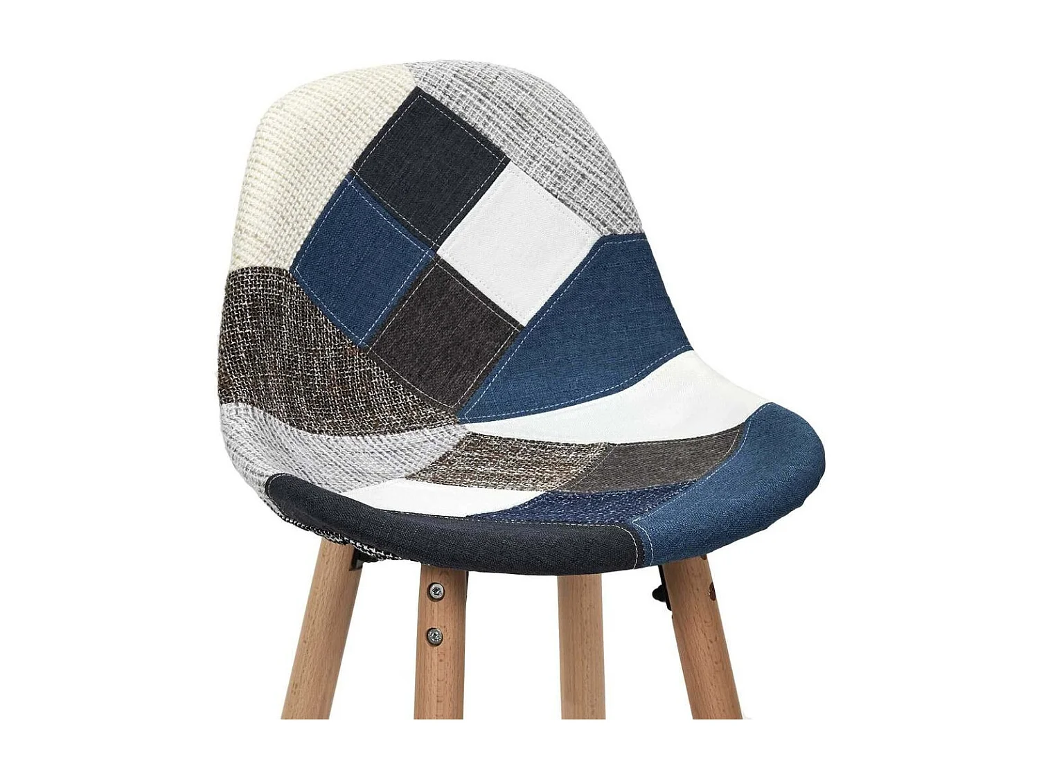 Lot De 2 Tabourets De Bar Patchwork Bleu Gris Bleu, Multicolore