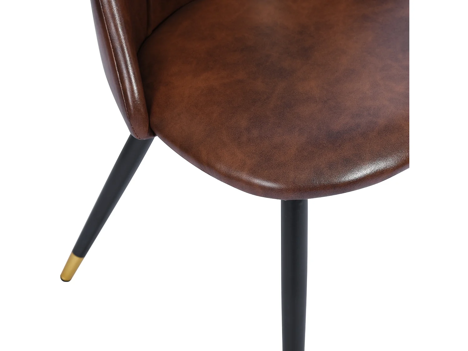 URBAN MEUBLE Table de salle à manger ronde effet marbre blanc piètement métallique doré