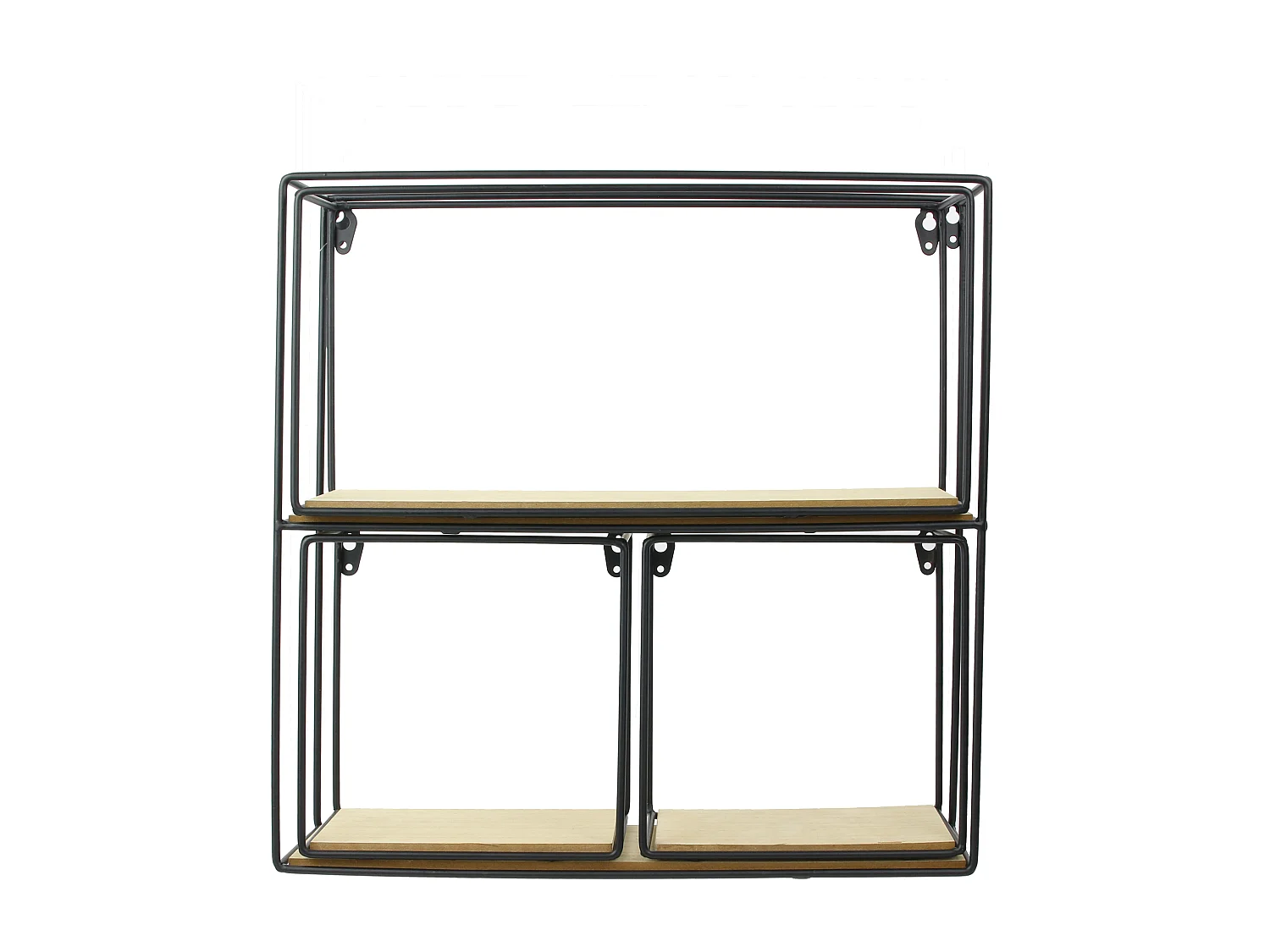 Etagere 4 Pieces Bois Metal 38x38x10cm Noir, Beige