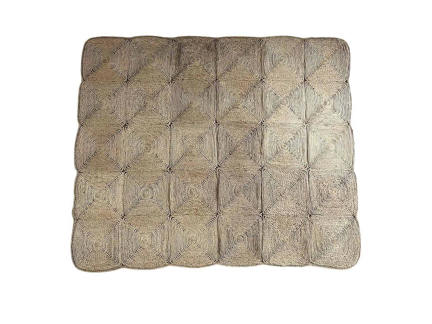 Alfombra de mendong natural marrón 150x180