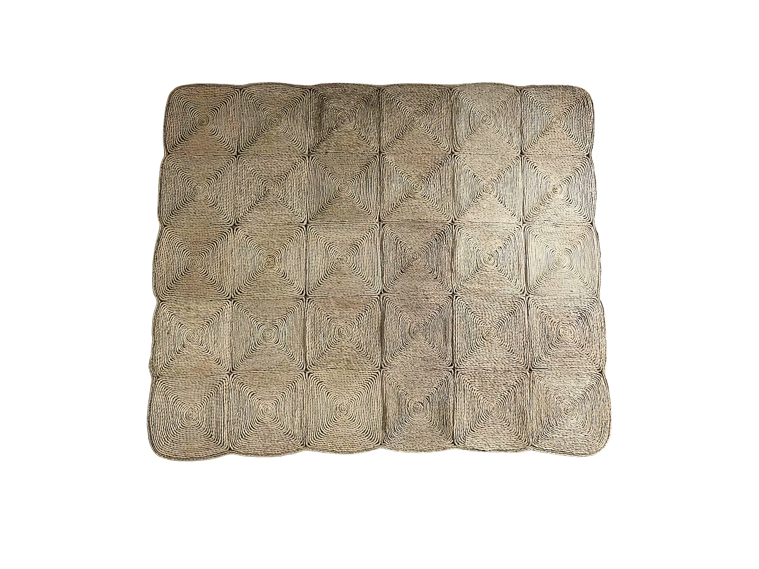 Alfombra de mendong natural marrón 150x180