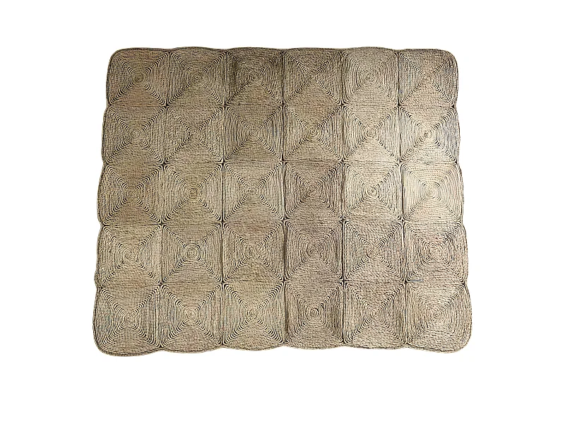 Alfombra de mendong natural marrón 150x180