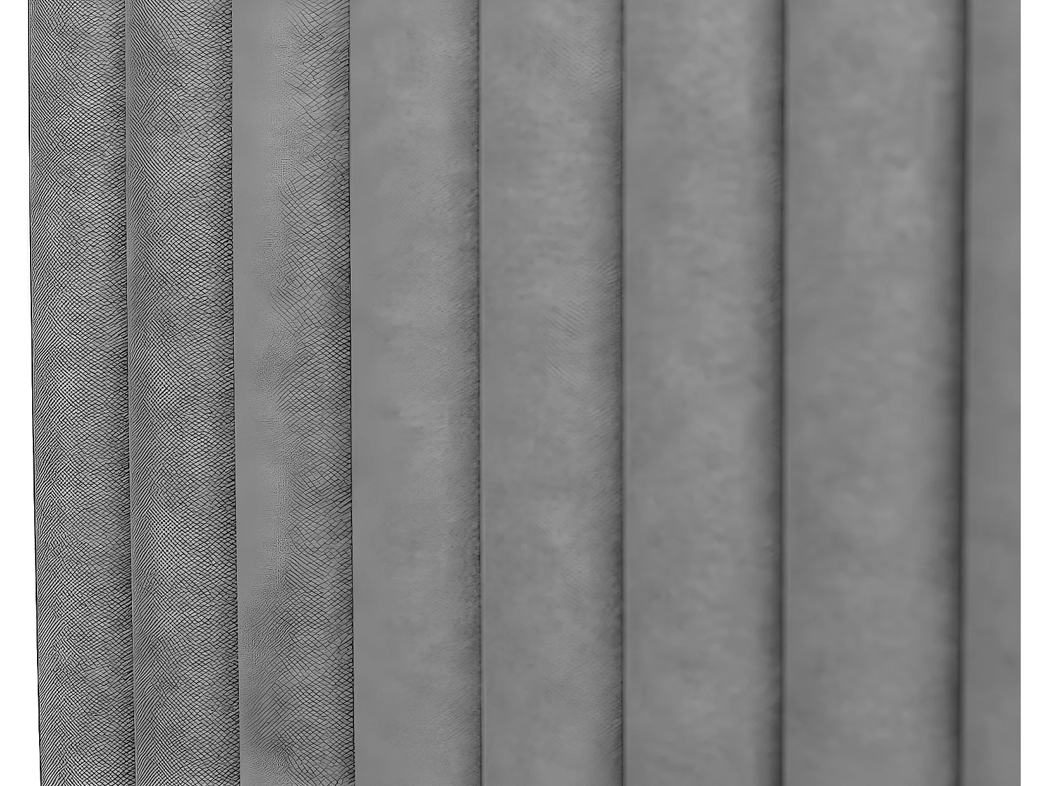 Canapé abatible 160 x 200 cm con cabecero - Tela - Gris + Colchón - SARAH