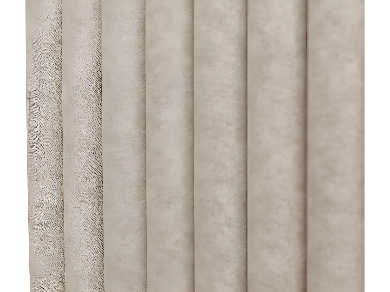 Letto contenitore con testata e cuciture verticali 140 x 190 cm Tessuto Beige + Materasso SARAH