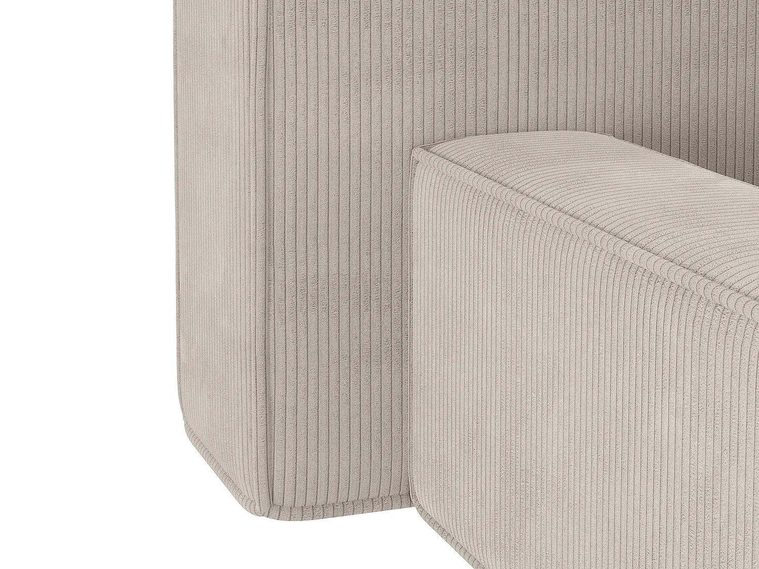 Lit coffre 140 x 190 cm - Velours côtelé - Beige + Matelas - TIMANO