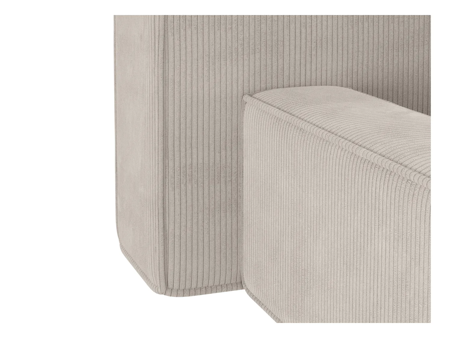 Lit coffre 160 x 200 cm - Velours côtelé - Beige + Matelas - TIMANO de Pascal Morabito