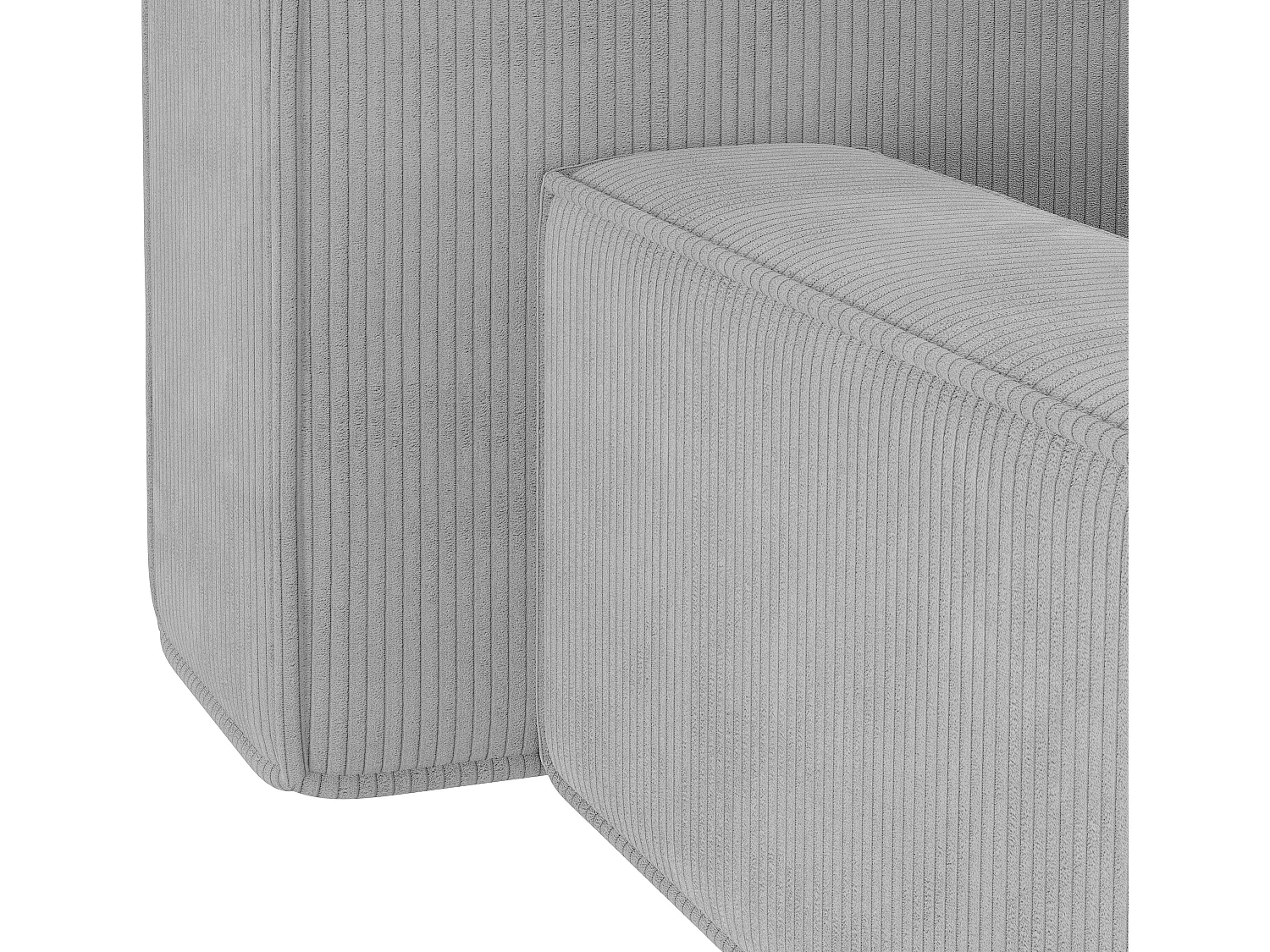 Bed met opbergruimte 160 x 200 cm - Ribfluweel - Lichtgrijs + matras - TIMANO van Pascal Morabito