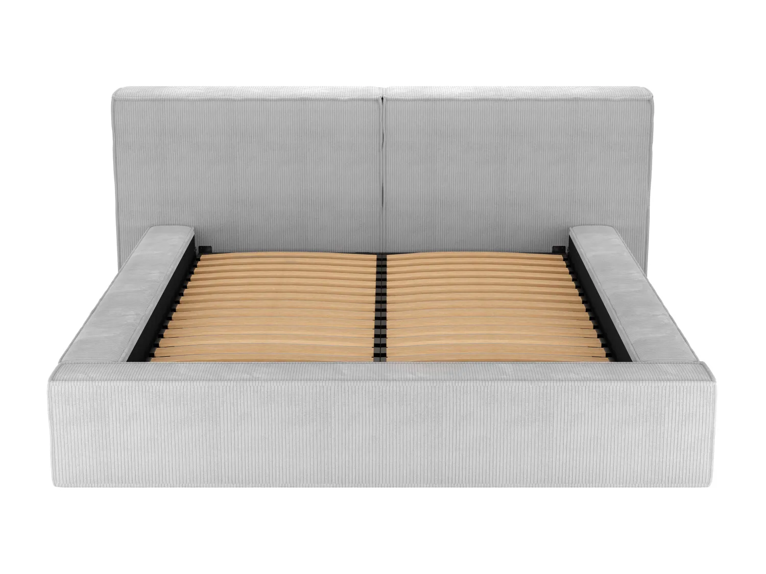 Cama com arrumação 160 x 200 cm veludo canelado cinza-claro + colchão - TIMANO de Pascal Morabito