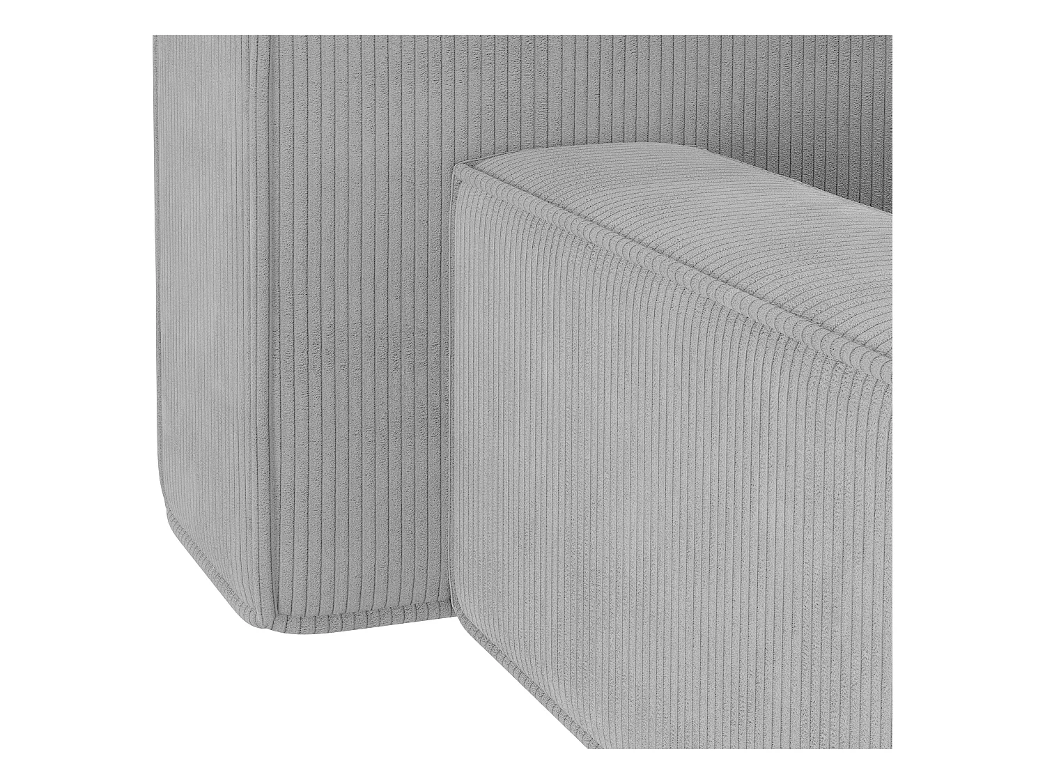 Bed met opbergruimte 180 x 200 cm - Ribfluweel - Lichtgrijs + matras - TIMANO van Pascal Morabito