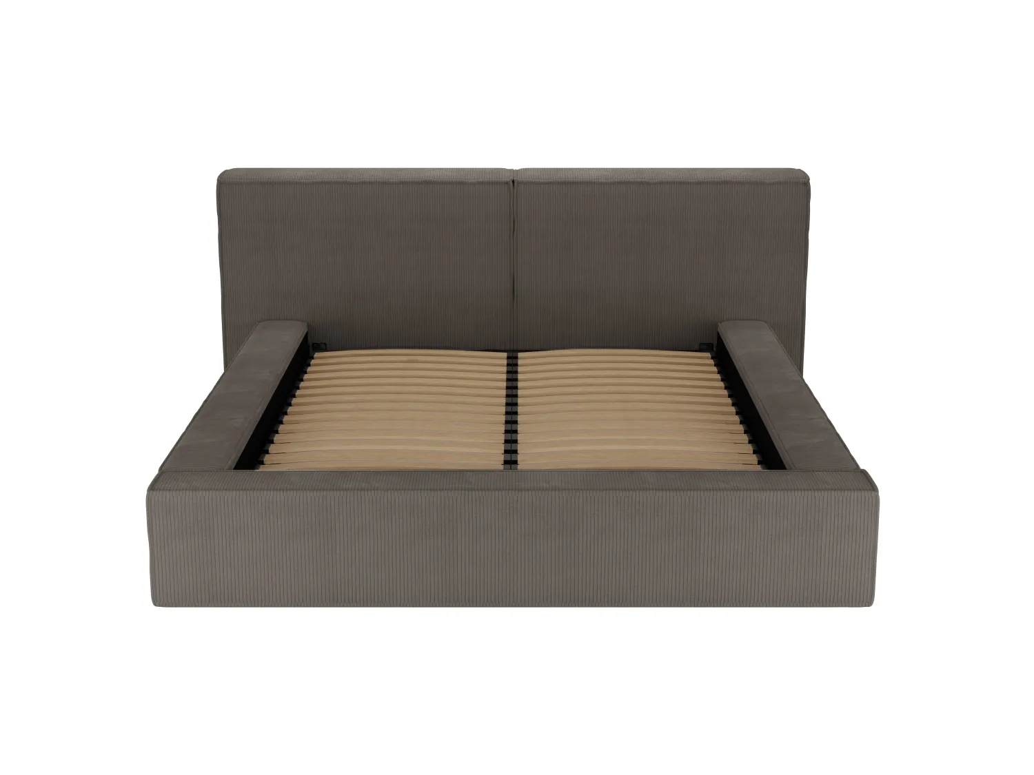 Cama com gaveta 180 x 200 cm veludo canelado taupe + Colchão - TIMANO de Pascal Morabito