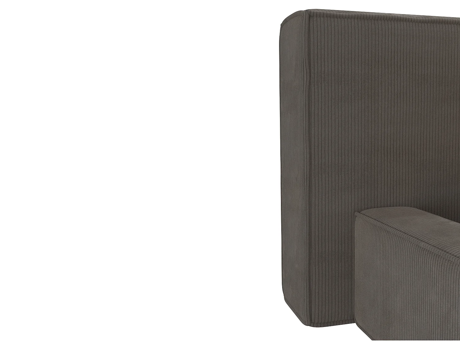 Bed met opbergruimte 180 x 200 cm - Ribfluweel - Taupegrijs + matras - TIMANO van Pascal Morabito