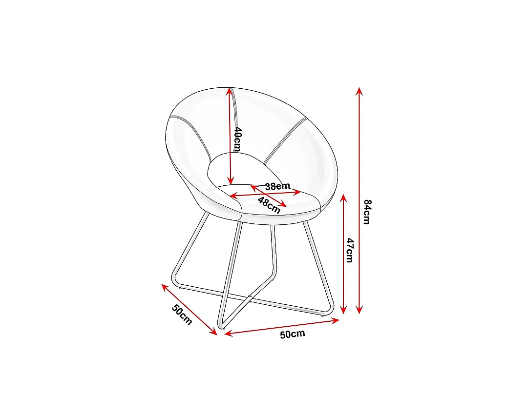 Fauteuil chaise lounge design métal argentée 72 x 53 x 84 cm FAL09051
