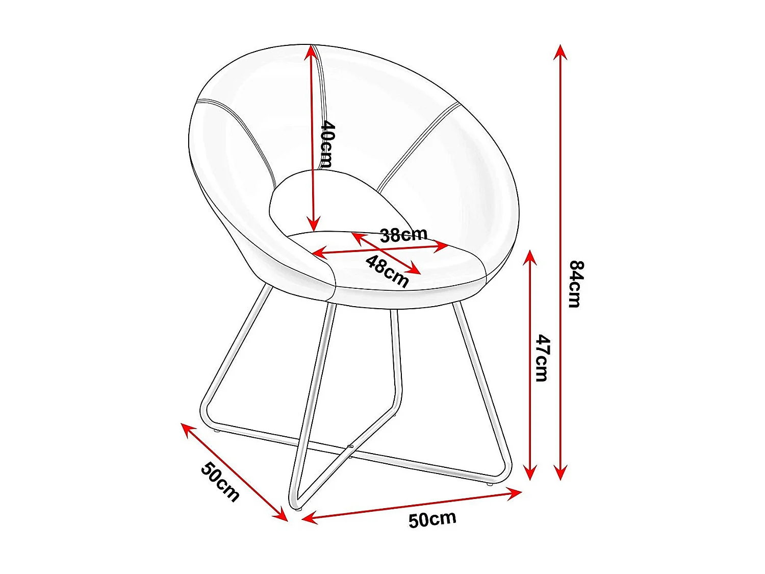 Fauteuil chaise lounge design métal argentée 72 x 53 x 84 cm FAL09051