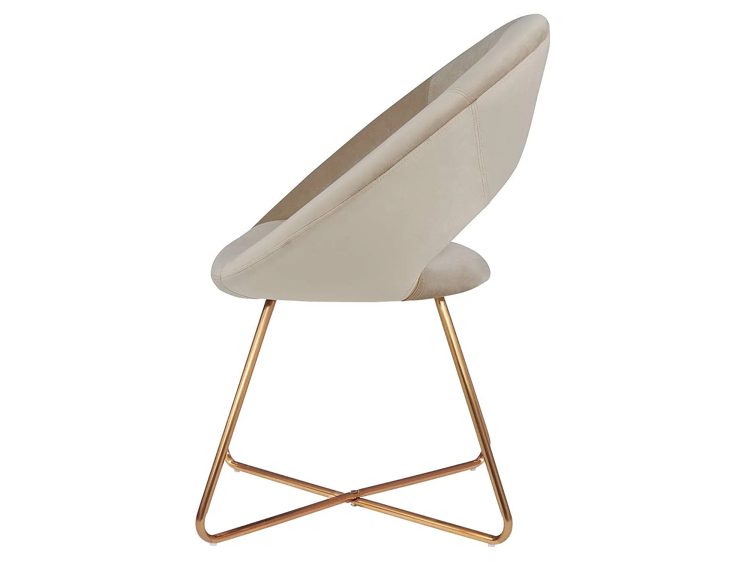 Fauteuil chaise lounge design métal crème 72 x 53 x 84 cm FAL09037