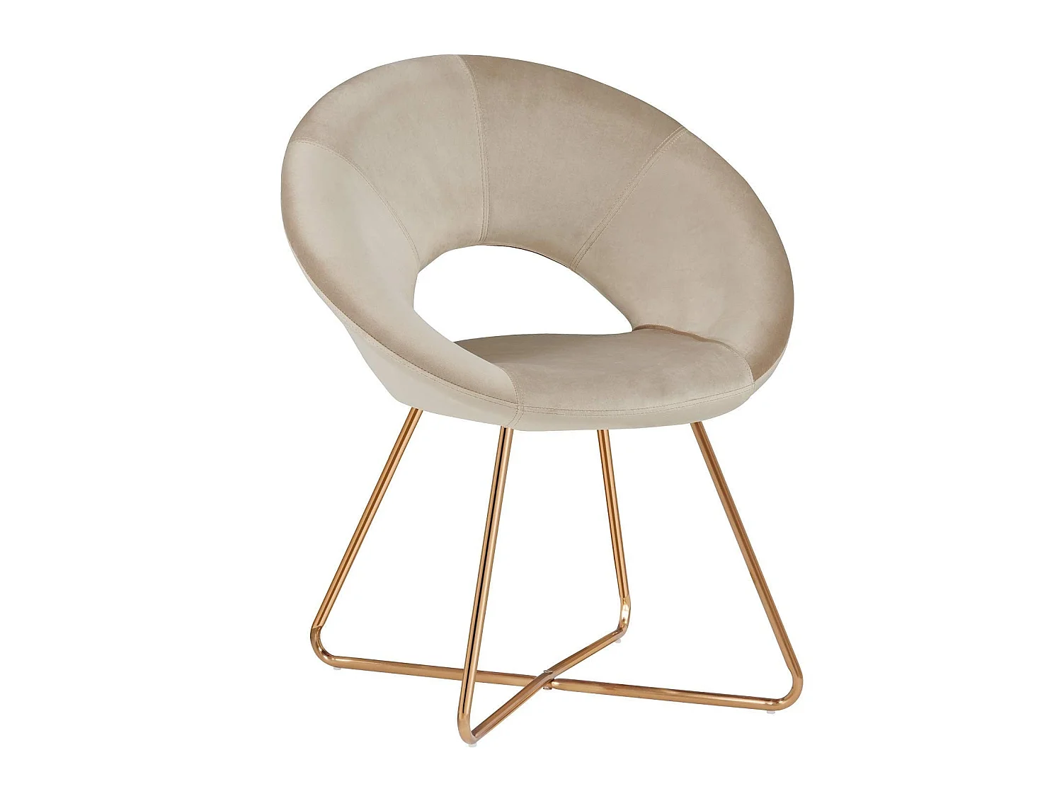 Fauteuil chaise lounge design métal crème 72 x 53 x 84 cm FAL09037