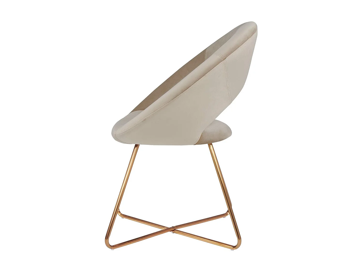 Fauteuil chaise lounge design métal crème 72 x 53 x 84 cm FAL09037