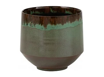 Groene keramische bloempot 20x20x20cm