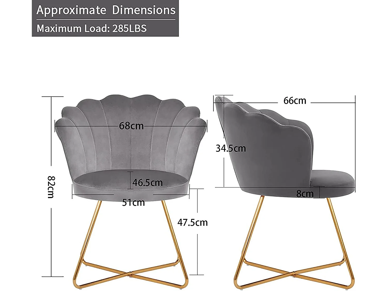 Fauteuil rembourré design retro en tissu velours gris pieds entrecroisée dorée FAL09118