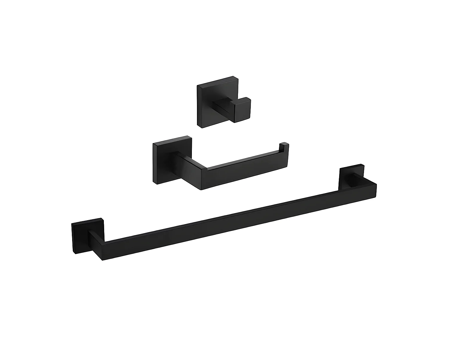 Pack accessoires salle de bain LUANDA noir mat