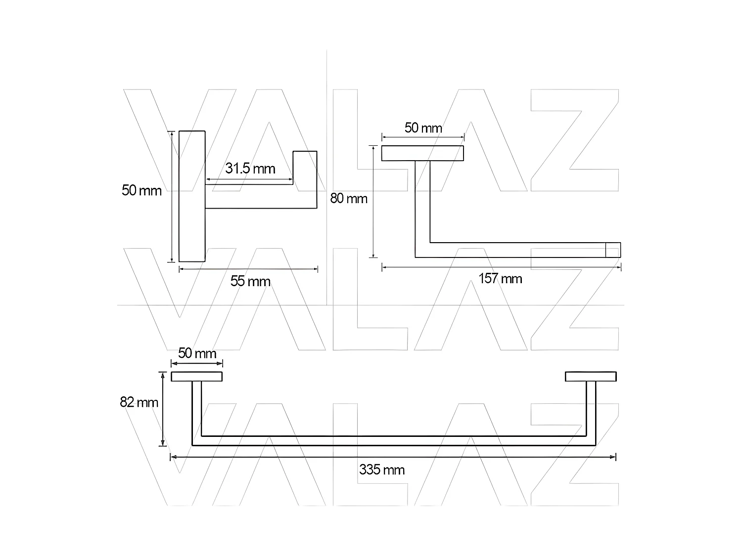 Pack accessoires salle de bain LUANDA noir mat