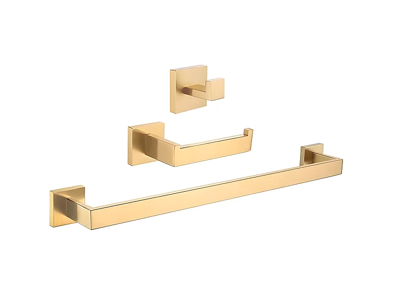 Pack accessoires salle de bain LUANDA or brossé