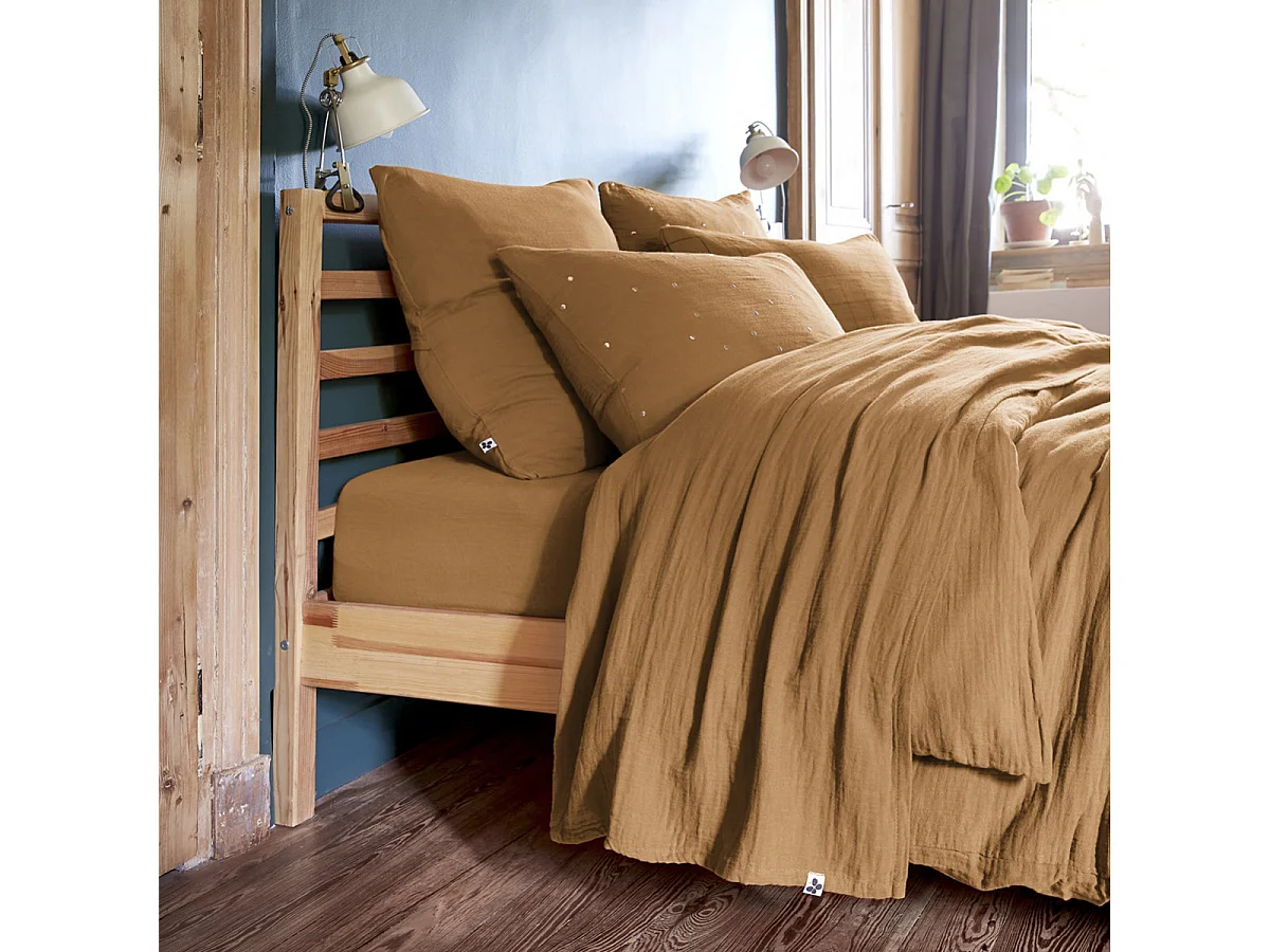 OUREA - Drap Plat 270x300cm Gaze de Coton Camel