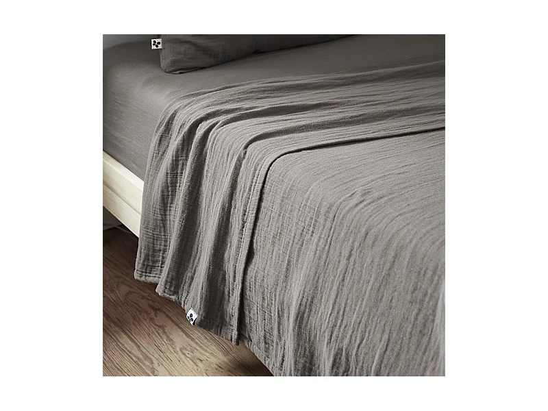 OUREA - Drap Plat 270x300cm Gaze de Coton Granit