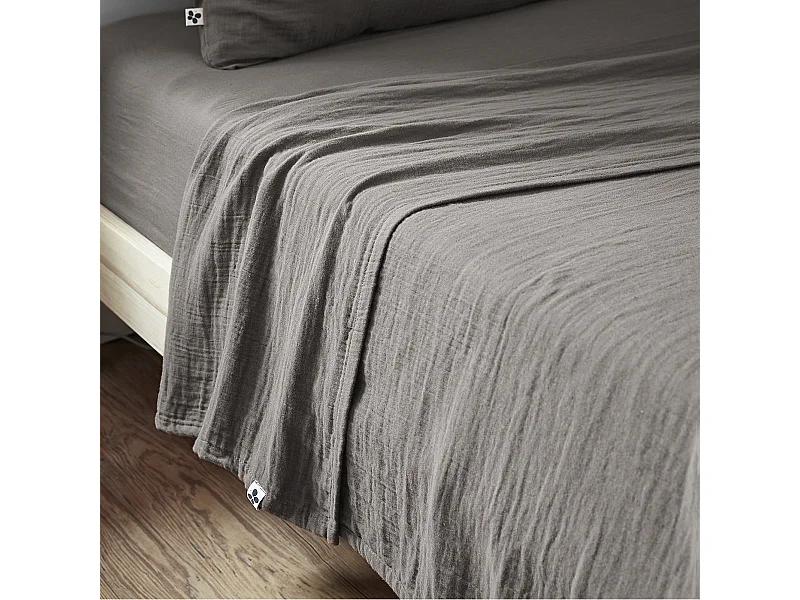 OUREA - Drap Plat 270x300cm Gaze de Coton Granit