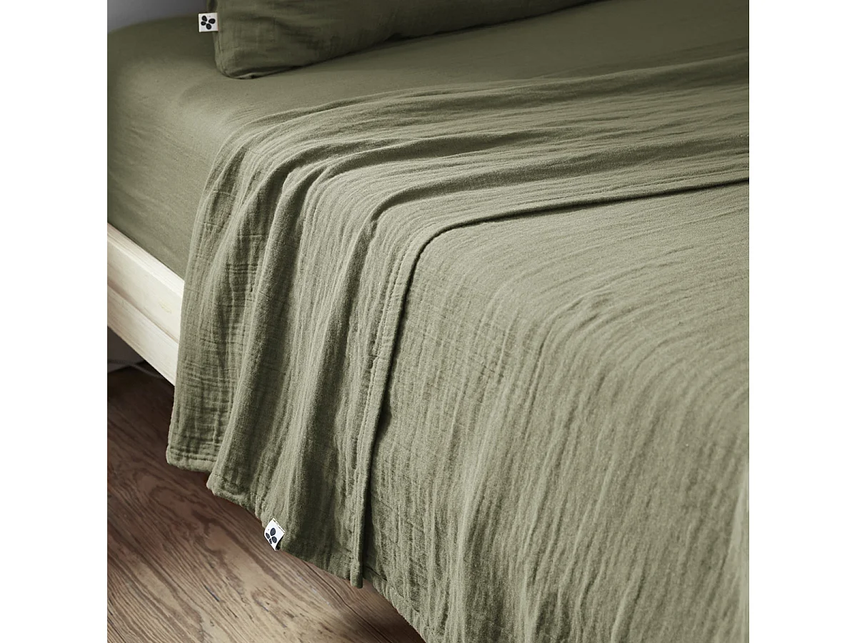 OUREA - Drap Plat 240x300cm Gaze de Coton Romarin