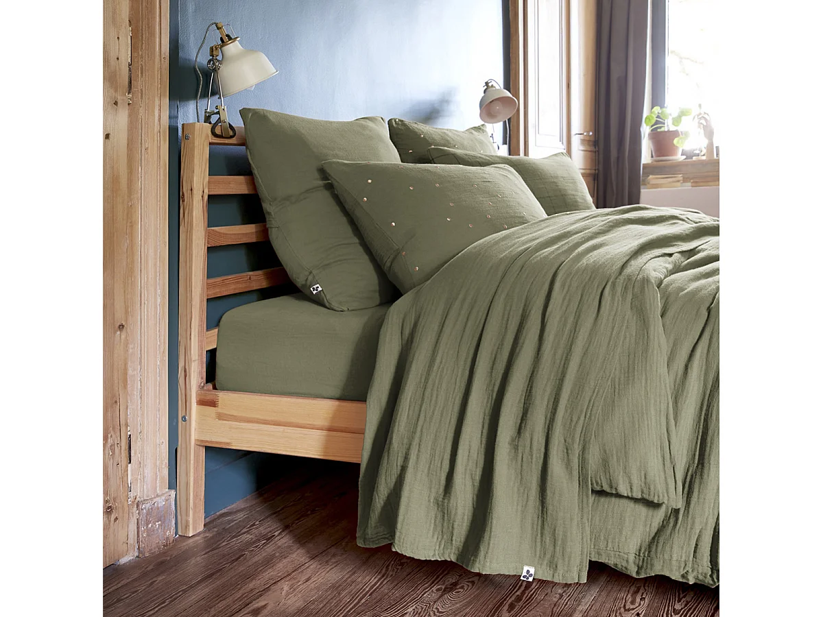 OUREA - Drap Plat 240x300cm Gaze de Coton Romarin