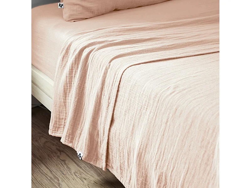 OUREA - Drap Plat 270x300cm Gaze de Coton Guimauve