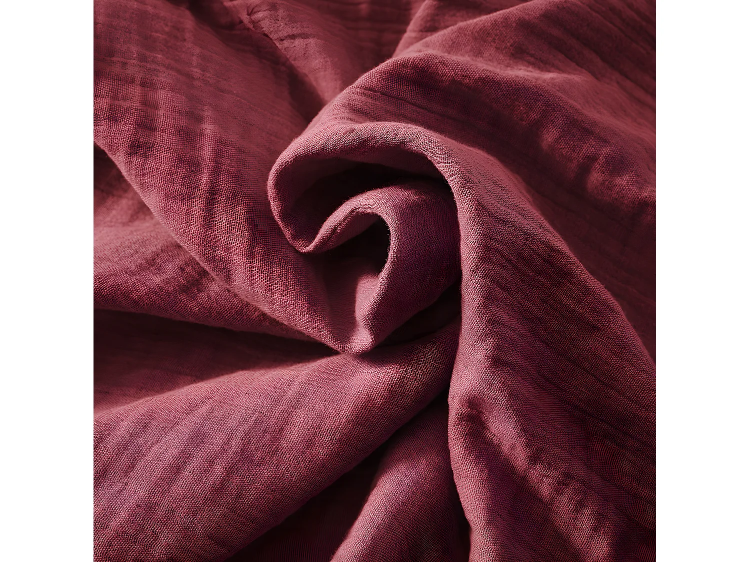 OUREA - Nappe Rectangulaire 150x250cm Gaze de Coton Lie de Vin