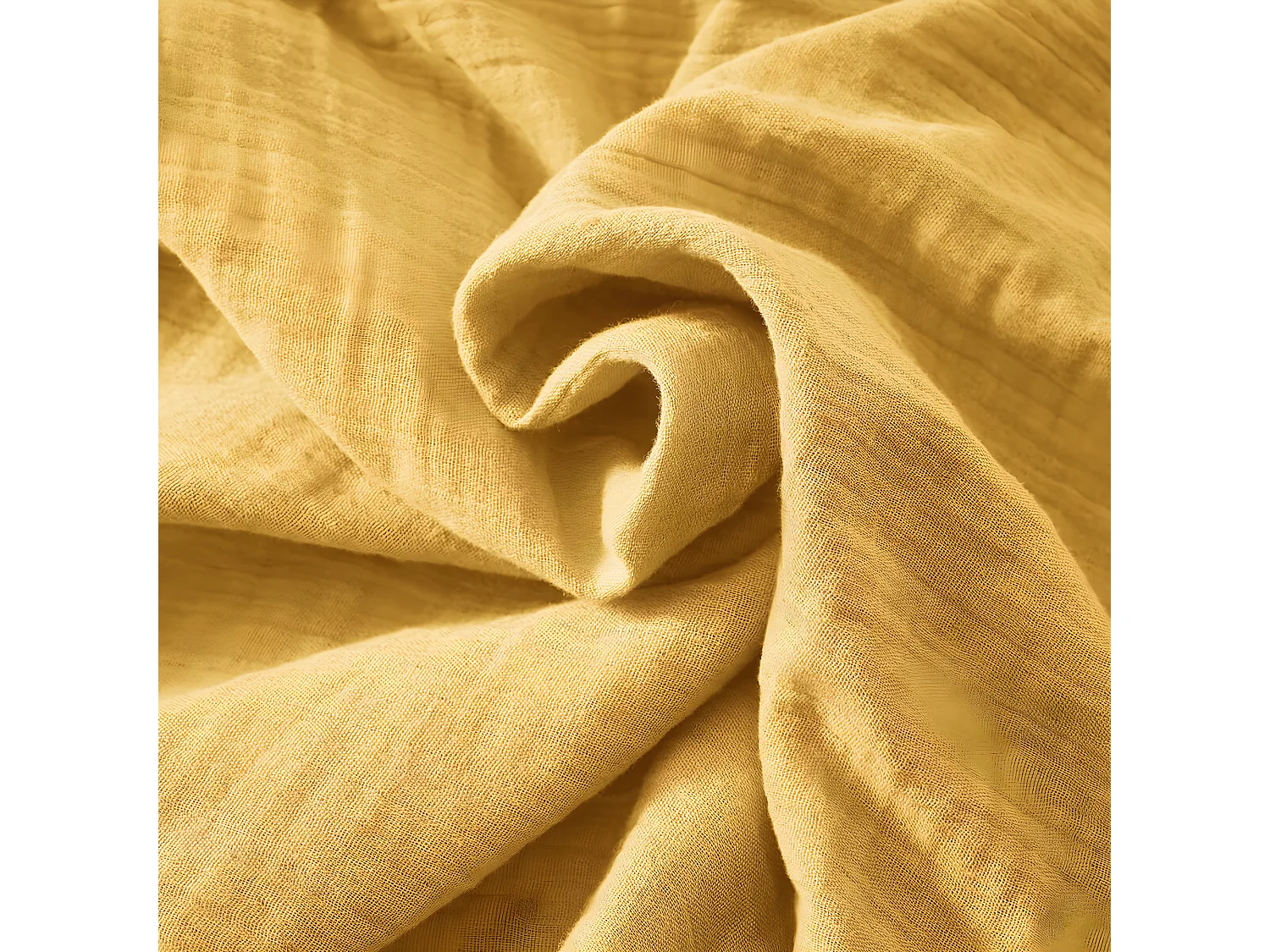 OUREA - Nappe Rectangulaire 150x350cm Gaze de Coton Safran