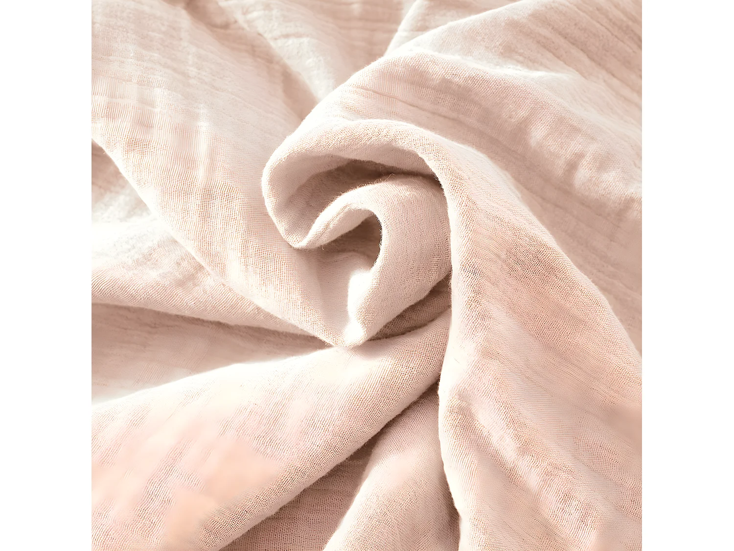 OUREA - Nappe Rectangulaire 150x350cm Gaze de Coton Guimauve