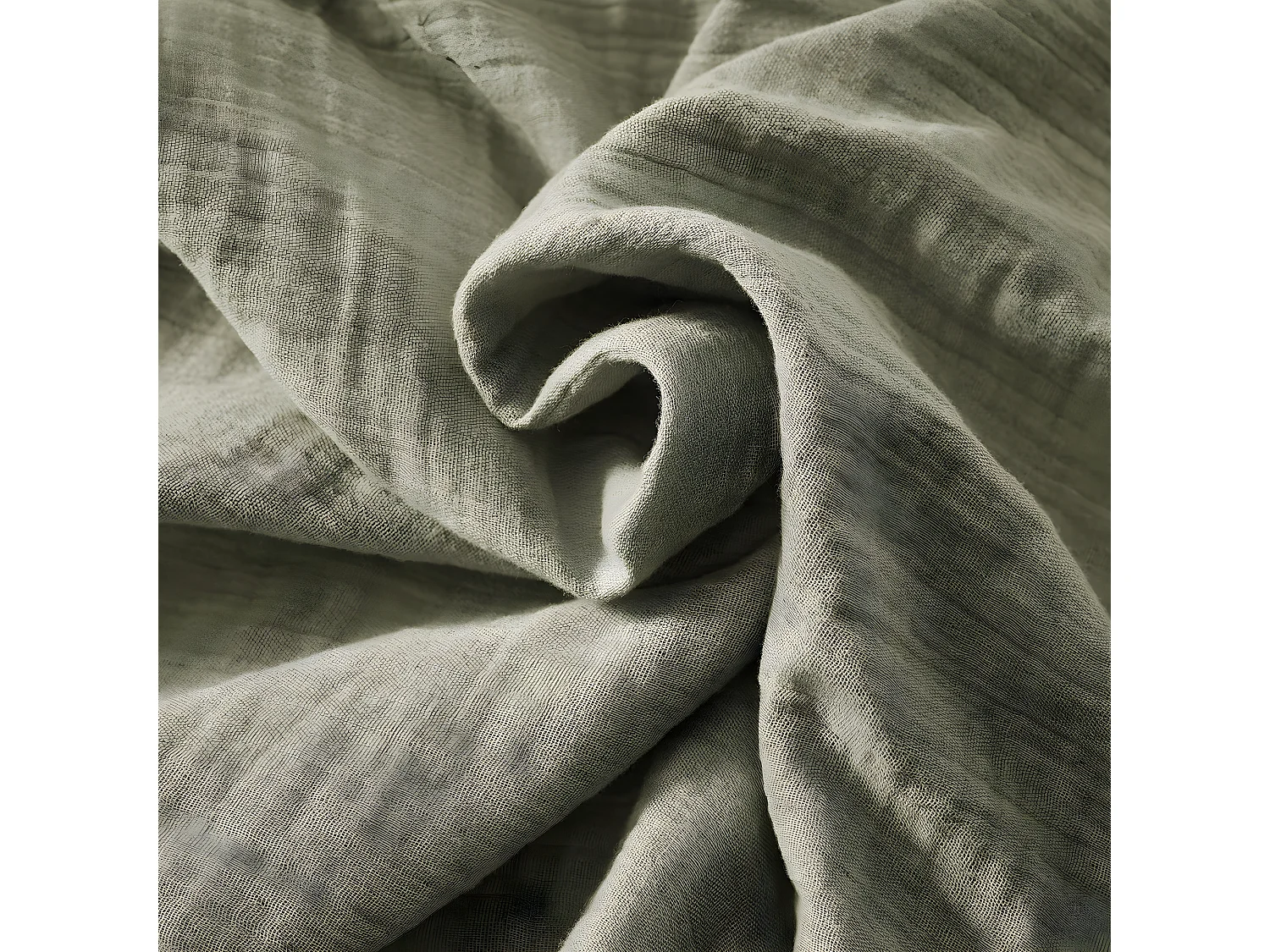 OUREA - Nappe Rectangulaire 150x350cm Gaze de Coton Romarin