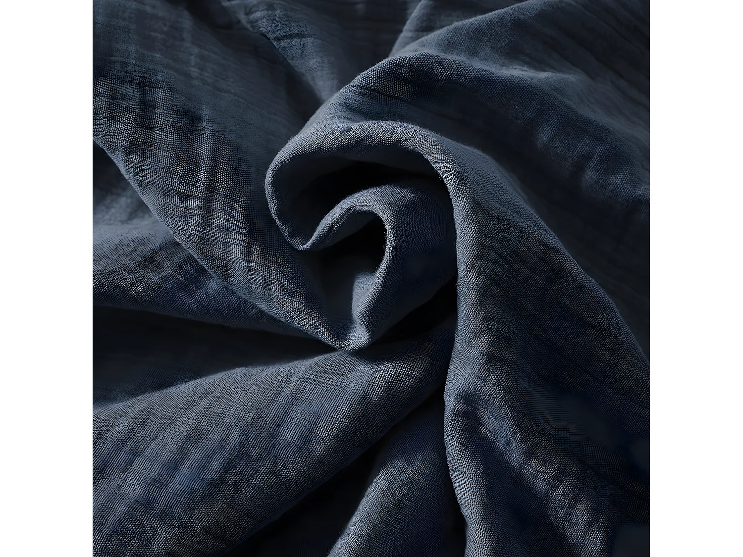 OUREA - Nappe Rectangulaire 150x250cm Gaze de Coton Minuit