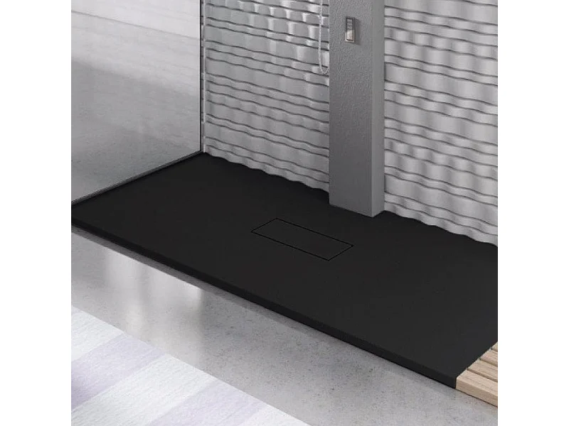 Plato de ducha resina VIC negro  80x100 cm