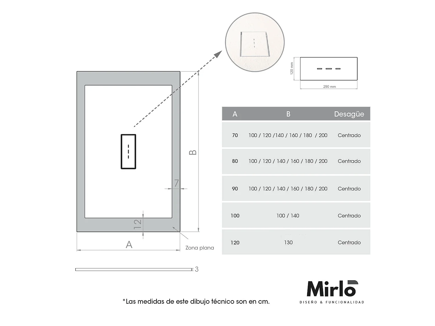 Plato de ducha resina VIC NEGRO  70x140 cm