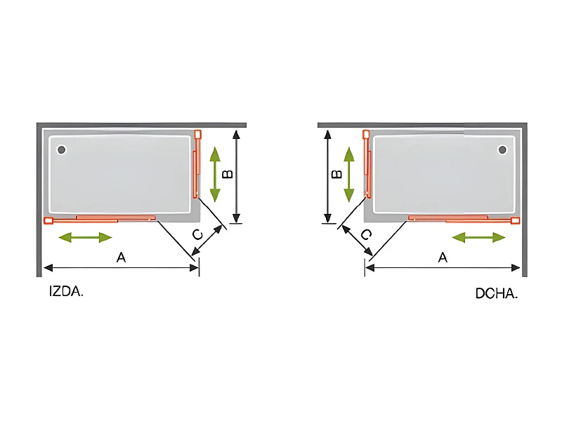 Angular de ducha 2 Fijos 75 cm + 2 Puertas Correderas 100 cm 100 cm S400