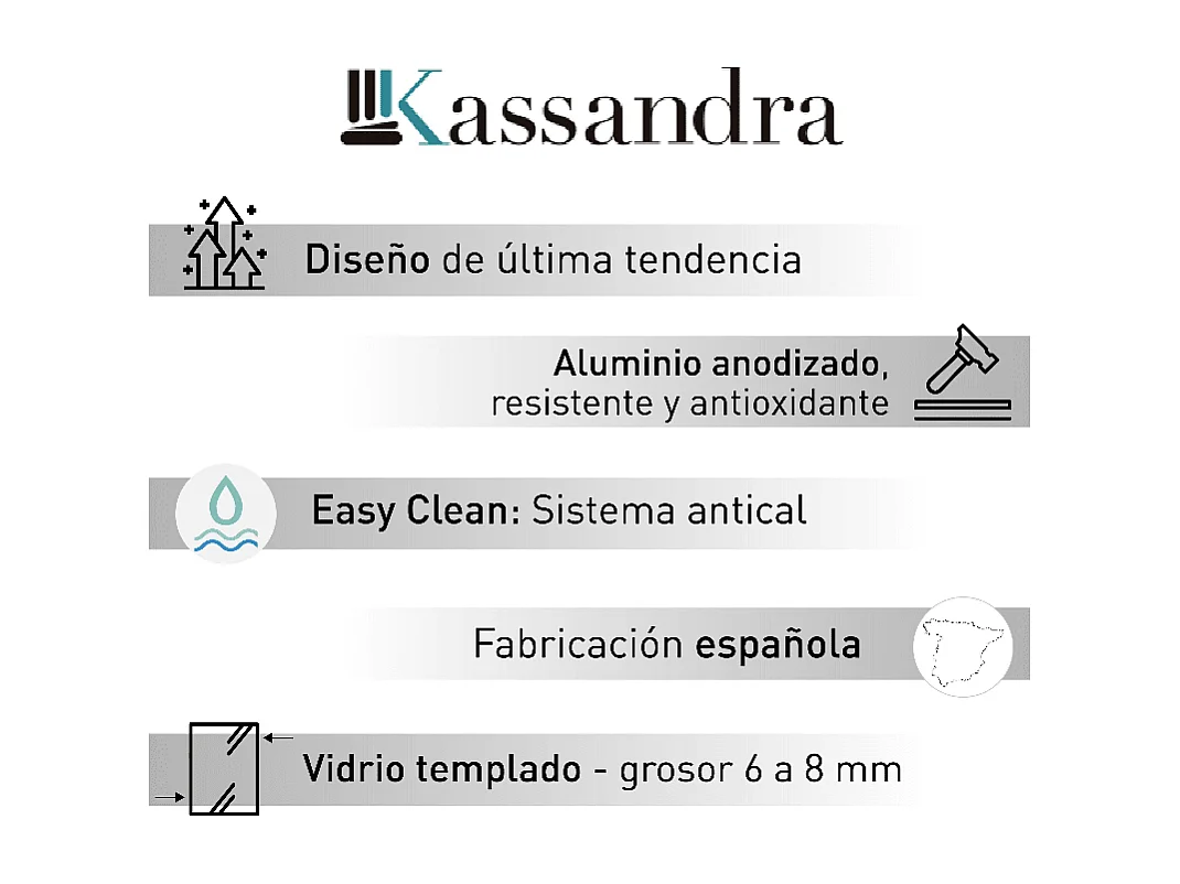 Mampara de ducha esquina 2 Fijos 75 cm + 2 Puertas Correderas 100 cm 100 cm S400