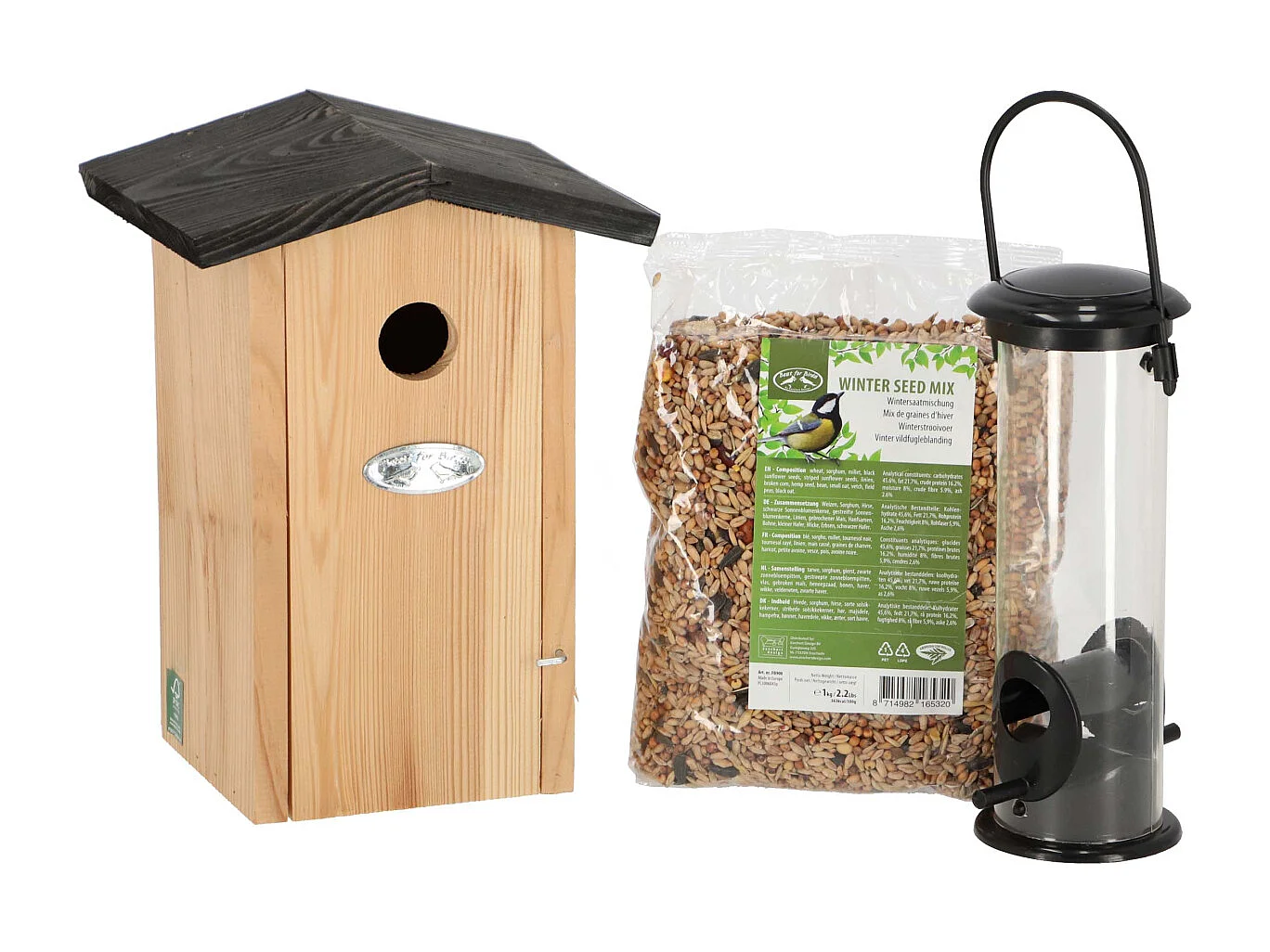 Set abri mangeoire et graines oiseaux Pour mésanges bleues