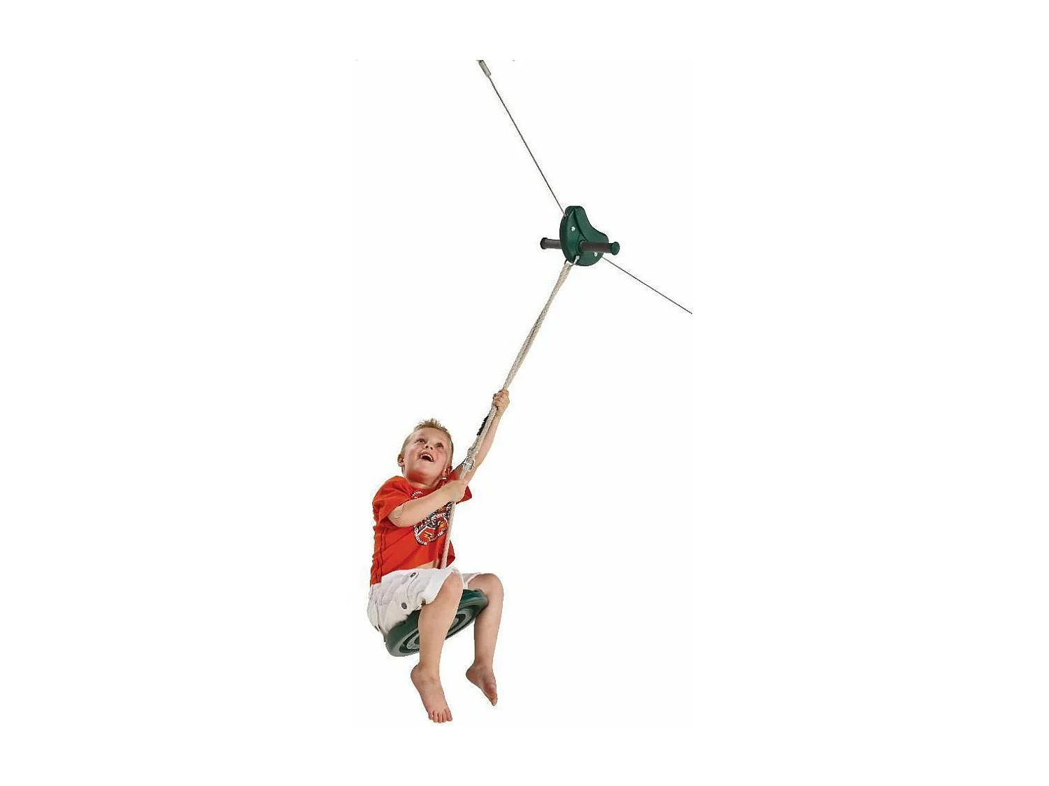 Siège disque pour tyrolienne