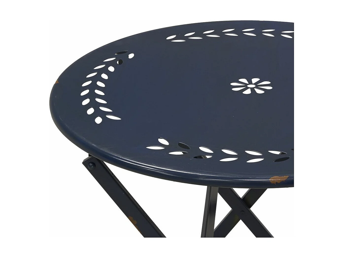 Table et chaises de jardin en métal laqué