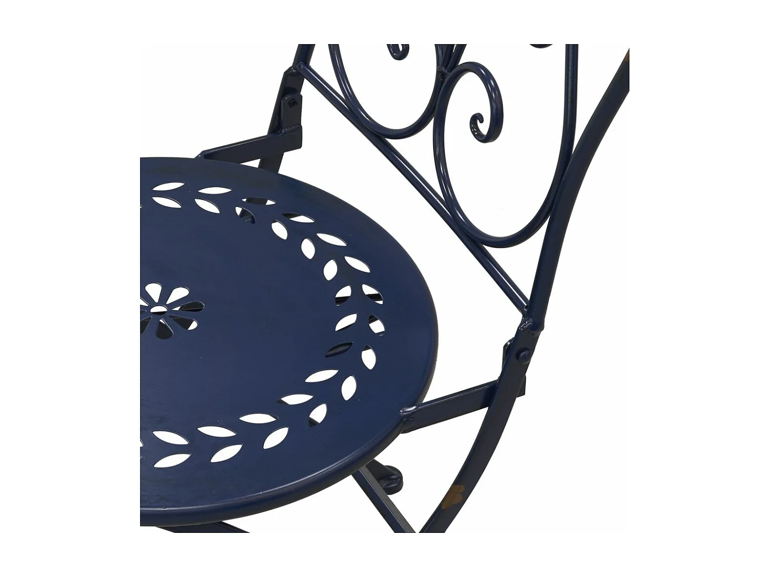 Table et chaises de jardin en métal laqué