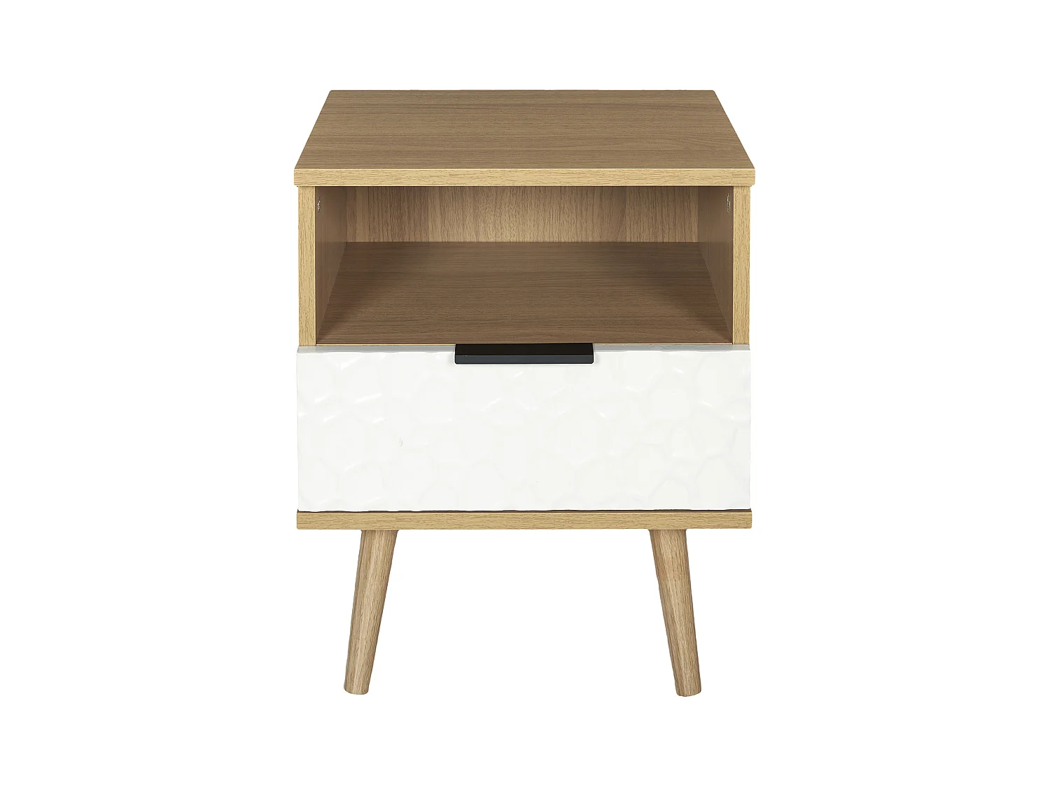 Table De Chevet Sven Marron, Blanc