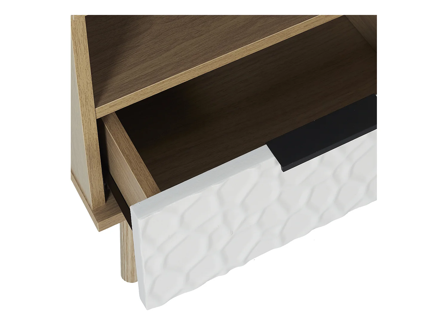 Table De Chevet Sven Marron, Blanc