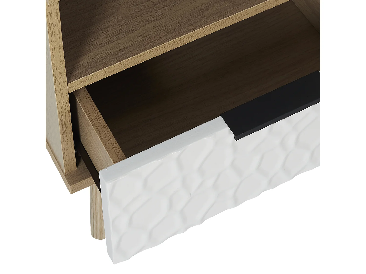 Table De Chevet Sven Marron, Blanc