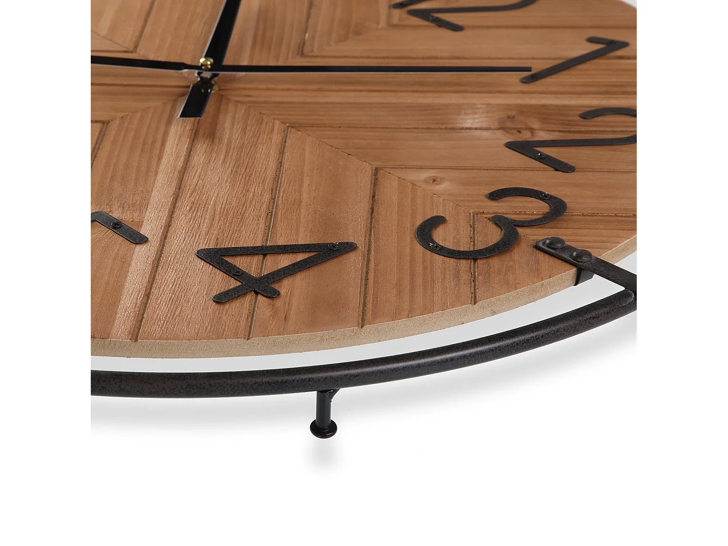 Horloge Murale Caussade, 60 x 4,5 x 60 cm, Bois et métal, Marron et noir