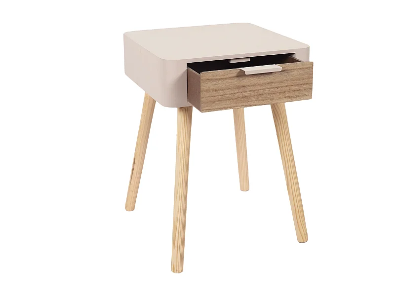 Chevet 1 Tiroir En Bois Rose Rose, Marron