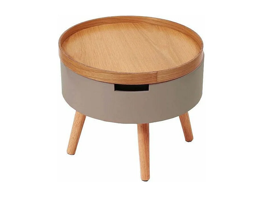 Table de Chevet & Coffre "3 Niveaux" 55cm Gris